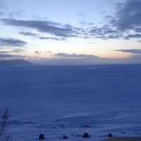 部屋からのサロマ湖
