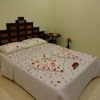 到着時はベッドデコレーションをしてくれていました。