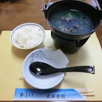 〆は米飯と蜆汁。ご馳走様でした。満腹、満足…