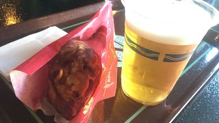 スモークターキーレッグにビール