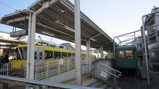 玉電と江ノ電で走っていた電車を展示しています。中に入れます。