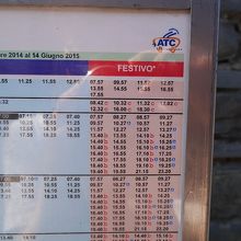 ラ・スペツィア行きのバス時刻表（日曜祝日）