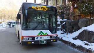 高山・新穂高ロープーウェイ間のバスはトランクがついてます。