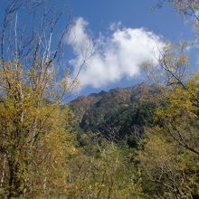 歩いている途中、霞沢岳の方向