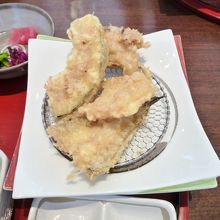 鱚（キス）、辛子蓮根、しめじ、南瓜