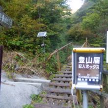 行者還トンネル西口にある登山口