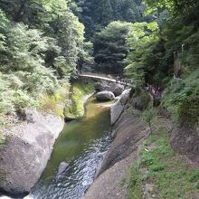 トンネルを使わなくても山道が吊橋の向こうに続いていて下山可能