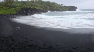 黒い砂浜