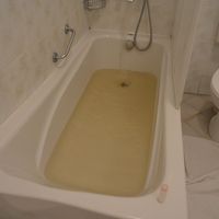 お湯が激しく濁っていた。。。