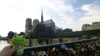 橋の上からのノートルダム寺院の後姿が素晴らしい！