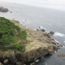 灯台から見た日本海の荒波