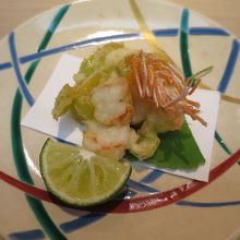 車海老と銀杏のかき揚げ