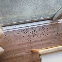 窓大きくてよかったのですが、カビなのかヨゴレなのか