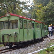 帰路に乗車した工事軌道