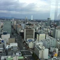 朝食会場より仙台市の北側。