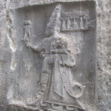 岩に描かれた絵画。