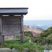 元乃隅稲成神社の縁起が書かれた看板です。