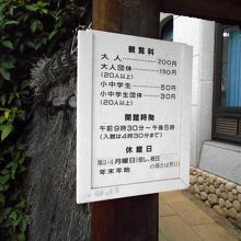 入館料は200円