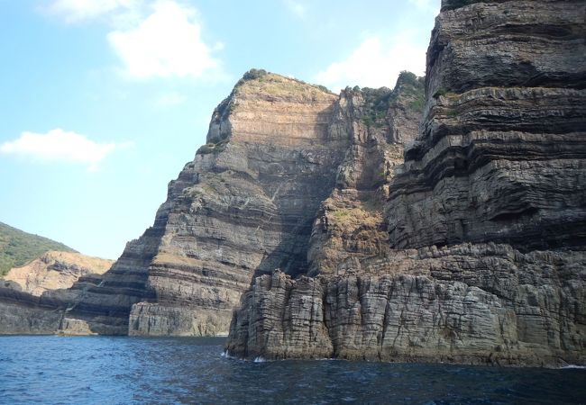 2015年11月海から、陸から両方から見れば、このすごさはわかります。国内最大級の断崖絶壁です（たぶん）