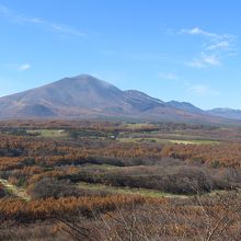 峠の展望スポットから見た浅間山