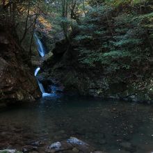 秋の日の滝景色