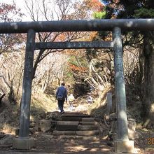 山頂銅製の鳥居