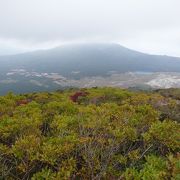 韓国岳登山道から見えます。不動池