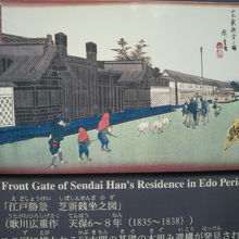 伊達藩上屋敷の様子を記した安藤広重のてによる絵図です。