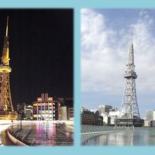 水の宇宙船から見た名古屋ＴＶ塔。