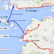 アイルランド「モハーの断崖」の簡易地図