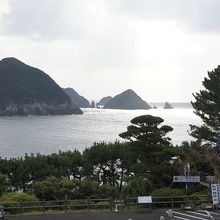 名勝、双劔石が遠くに