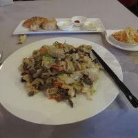 麺は味が単調な感じでした。（カラコルムレストラン）