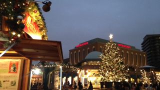 平日の夕方、ゆったりクリスマスの彩りを楽しめます。