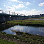 橋と多摩川のコントラストがきれい