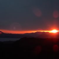 部屋から撮影した夕陽