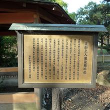 屋根の近くの説明板