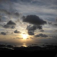 夕日ロビーからの夕日