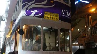 二階席から眺める香港の街並み