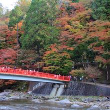 待月橋と香嵐渓の紅葉