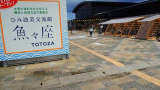 迫力ある定置網の展示