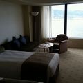 部屋から琵琶湖を見下ろす景色！ただ室内の空調が・・・