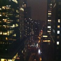 ホテルの部屋からの景色。マンハッタンの夜景