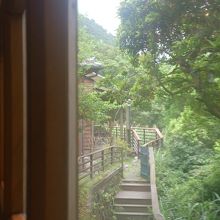 テラスを内側からパシャリ