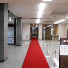 赤絨毯を踏んで展示室へ向かいます