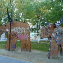 落書きがしてあって残念