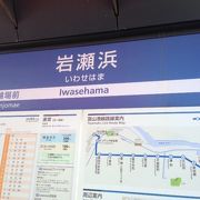 ライトレールの終着駅。すぐ先は砂浜