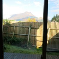 寝室からも由布岳が見えますよ