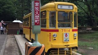 昔の都電の展示