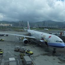 往路：台北松山空港に到着