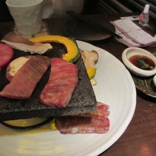 近江牛の岩盤焼き